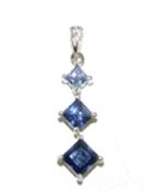 1 CT Lab Sapphire 10K Gold Pendent
