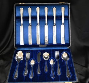 Alvin Sterling Silver Flatware Set in the "MARYLAND" (1910) Pattern, Monogrammed
