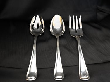 Gorham Sterling Silver 3-Piece Serving Set Old French Pattern