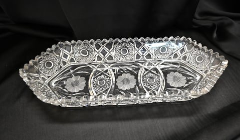 American Brilliant Cut Glass Relish Dish