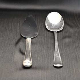 Antique Spaulding & Co. Sterling Silver Two-Piece Serving Set in "Old French" Pattern