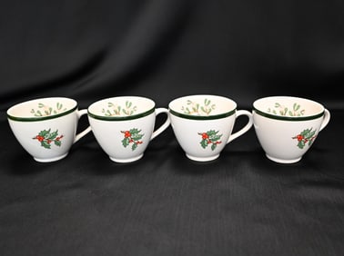 Set of 4 Cuthbertson Original Christmas Tree Cups, Made in England