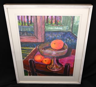 George Merritt Milton (American, 20th C.) Fauvist Still Life Watercolor, 1996