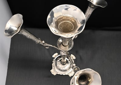 Victorian Silverplate Four-Trumpet Epergne / Centerpiece