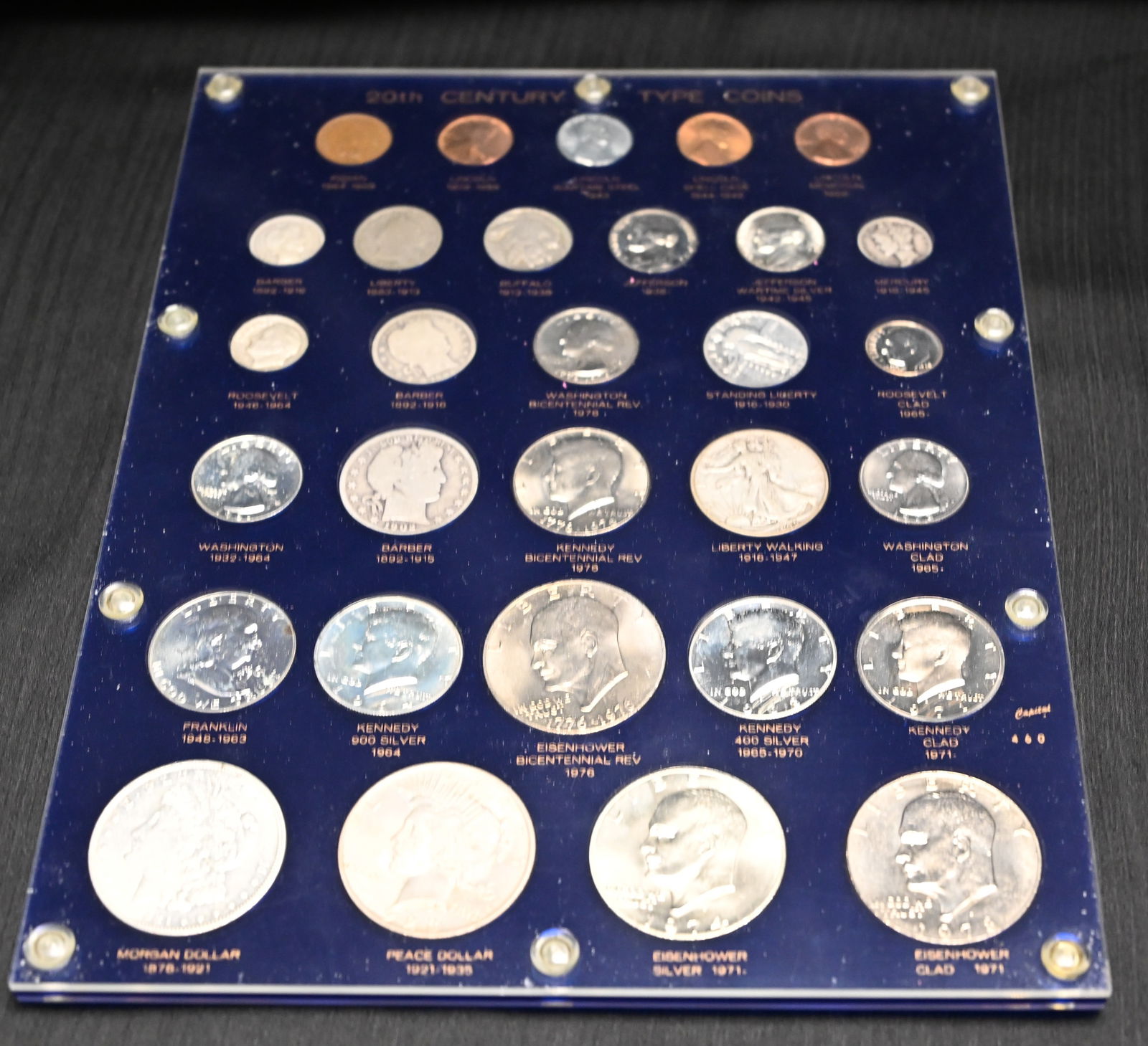Cased 20th Century U.S. Type Coin Collection with Morgan & Peace Silver Dollars (1 of 20)