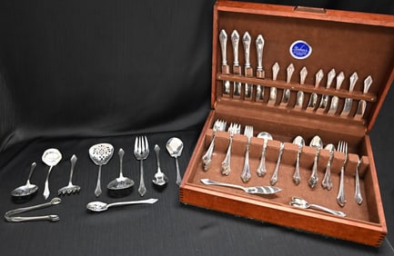 Exceptional Collection of Antique Gorham Sterling Silver Flatware in the 'Clermont' (1915) Pattern -