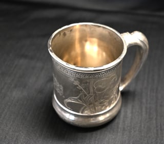 Antique Whiting Manufacturing Co. Sterling Silver Engraved Child's Mug/Cup
