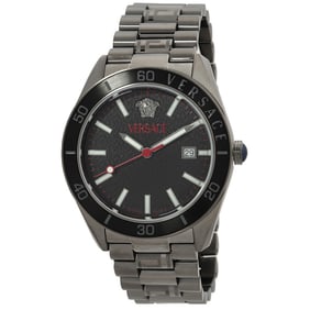Versace - V-Dome Quartz Black Guilloche Dial Men's Watch