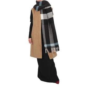 Burberry - Jumbo Check Wool Fringed Scarf