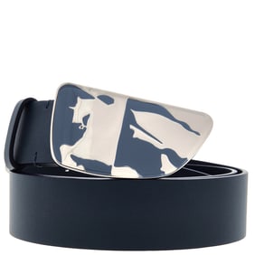 Burberry - Shield Buckle Leather Belt, Size 105