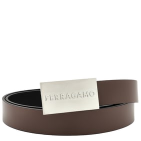 Ferragamo - Logo Engraved Reversible and Adjustable Belt, Size 115