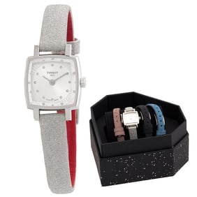 Tissot - Lovely Square Festive Kit Quartz Diamond Silver Dial Ladies Watch