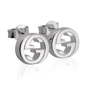 Gucci - Silver interlocking G earrings
