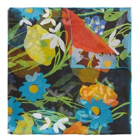 Burberry - Poppy Garden Floral Print Silk Scarf
