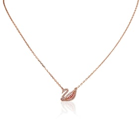 Swarovski - Dazzling Swan Necklace, Multi-colored, Rose-gold Tone Plated
