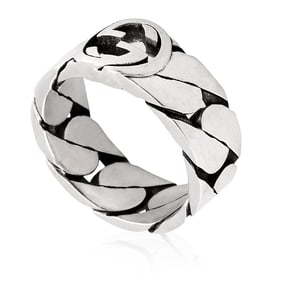 Gucci - Open Box - Wide Interlocking G 8 mm Ring, Size 16