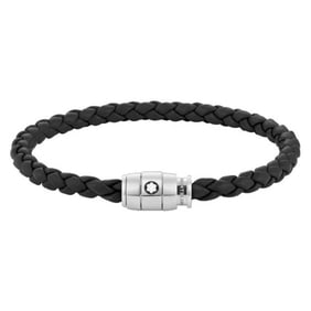 Montblanc - Black Woven Leather Bracelet, Size 68