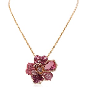 Swarovski - Florere Necklace Brooch Gold Shiny Rose