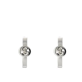 Gucci - Interlocking Sterling Silver Hoop Earrings - Ybd796323001