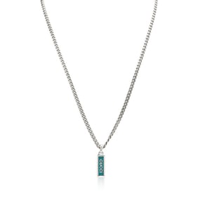 Gucci - Unisex 925-Sterling Sterling Silver Green Necklace