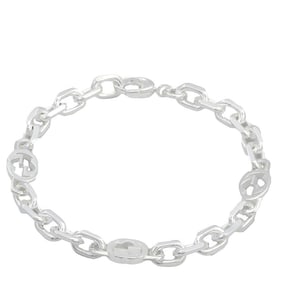 Gucci - Interlocking G Motif Sterling Silver Bracelet, Size 19 - Yba620798002