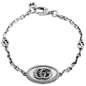 Gucci - Sterling Silver Double G Bracelet, Size 18