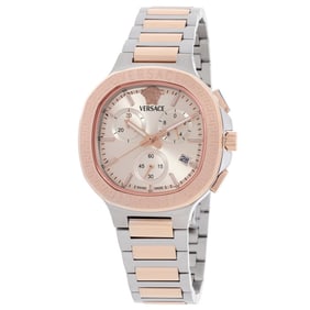 Versace - V-Chrono Square Chronograph Quartz Rose Gold Dial Watch