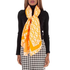 Fendi - Motif Print Cotton Blend Scarf