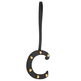 Burberry - Black / Light Gold C Studded Leather Alphabet Ladies Bag Charm