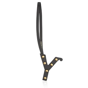 Burberry - Black/Light Gold Ladies Y studded Leather Charm