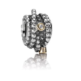 Pandora - Sterling Silver with 14K Gold Entangled Beauty Bead with Diamonds -