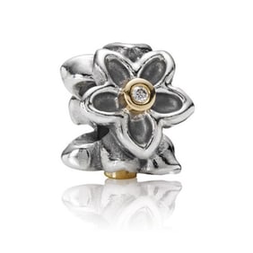 Pandora - Sterling Silver and 14K Gold He Loves Me Bead with Diamonds -
