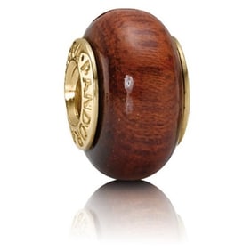 Pandora - 14K Gold Muirapiranga Wood Bead -