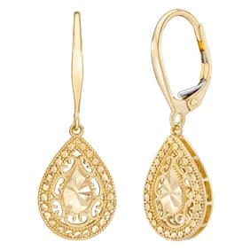 14kt Yellow Gold Pear Drop Earrings