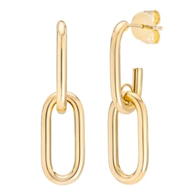 14kt Yellow Gold Paperclip Earrings