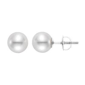 Freshwater Cultured 8-8.5mm Pearl 14kt White Gold Earrings