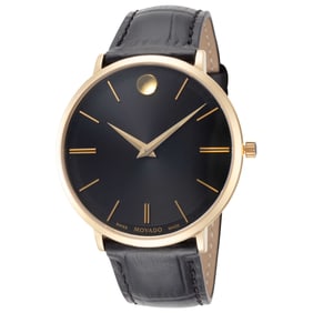 Movado - Ultra Slim Quartz Black Men's Watch