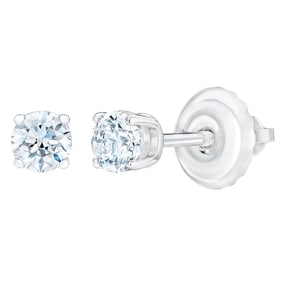 Round Brilliant 0.23 ctw VS2 Clarity, I Color Diamond 14kt White Gold Screwback Stud Earrings