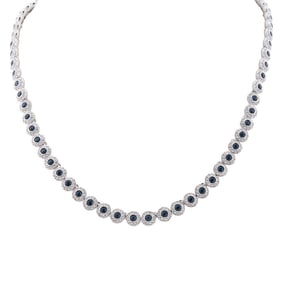 Swarovski - Una Angelic Rhodium Plated Crystal Tennis Necklace