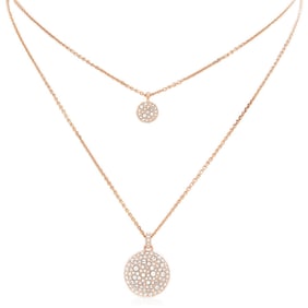 Swarovski - Meteora Pendant Small Layer Rose Gold Shiny Crystal