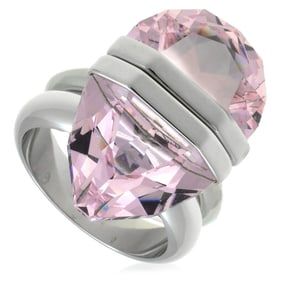 Swarovski - Rhodium Plated Pear Cut Lucent Ring, Size 50 (US 4.75)