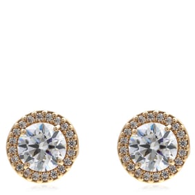 Swarovski - Una Angelic Round Cut Gold-Tone Stud Earrings