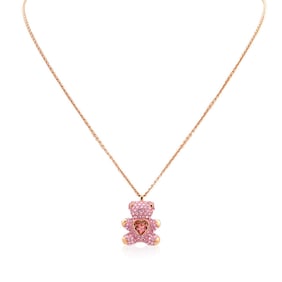 Swarovski - Rose Gold-Tone Plated Pink Teddy Pendant Necklace