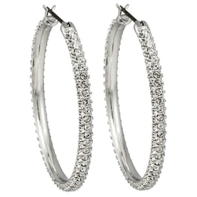 Swarovski - Rhodium-Plated Hoop Earrings