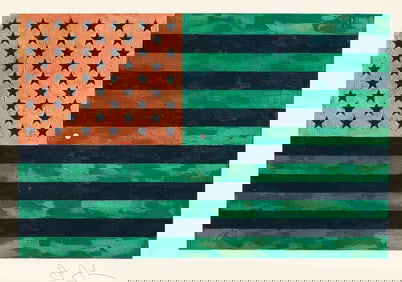 JASPER JOHNS (1930 - ) Flag (Moratorium) After
