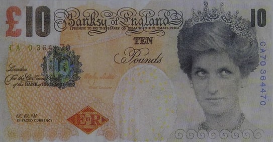 BANKSY 'DI-FACED' TENNER OFFSET LITHOGRAPH