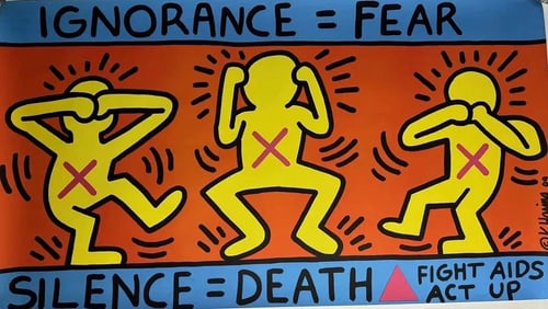 KEITH HARING 'IGNORANCE FEAR' POSTER