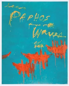 CY TWOMBLY: LEAVING PAPHOS RINGED WITH WAVES OFFSET LITHOGRAPH