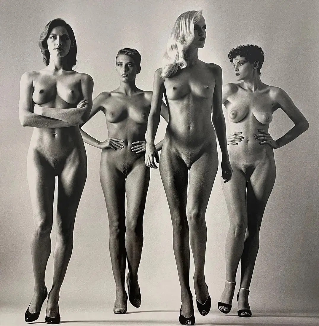 Helmut Newton "French Vogue, Paris, 1981" Photograph: Measures 20 x 24 inches , photograph printed later , mounted to foam board