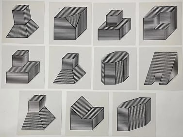 Sol Lewitt Offset Lithographs Grouping of 11 prints 1982